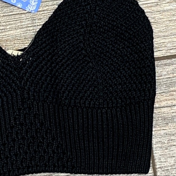 XS NWT Free People You Wanna Black Brami Bralette Crop Top - Picture 6 of 8